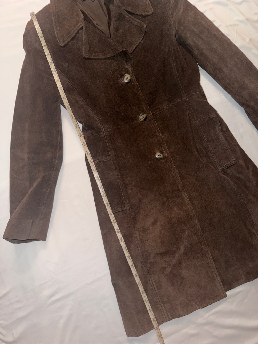 Cynthia Steffe Genuine Brown Suede Coat, size 2 - Picture 10 of 16